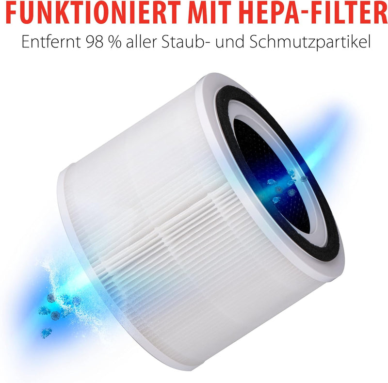 alpina Luftreiniger mit Ionisator - Air Purifier mit HEPA-Filter H11 - Luftreiniger allergiker - Ger