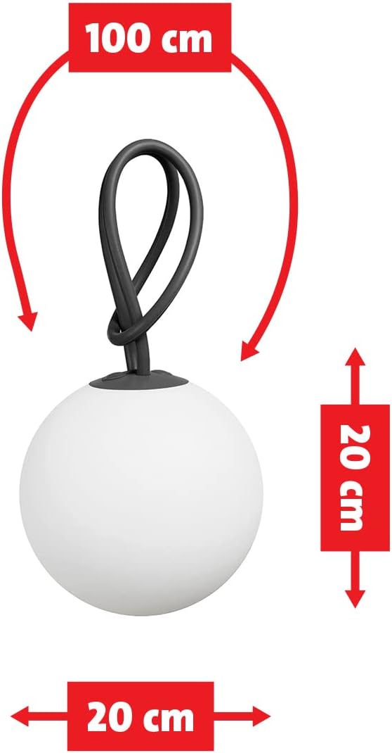 Fatboy® Bolleke ant | Hängelampe für Innen & Aussen | ohne Kabel | aufladbar mit USB Anthracite, Ant