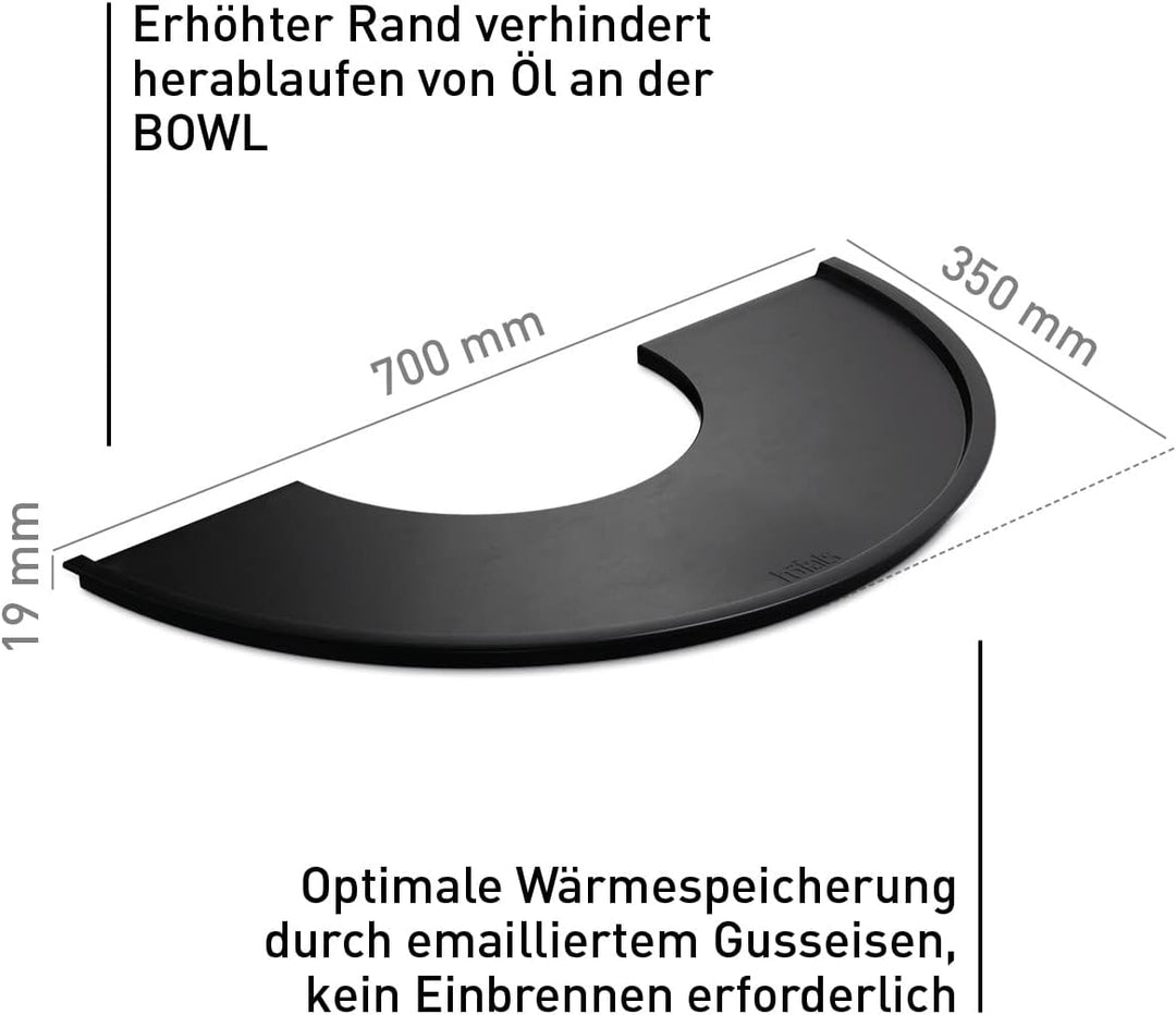 höfats - BOWL 70 Plancha - emaillierte Grillplatte aus Gusseisen - Für Grillgut jeder Grösse geeigne