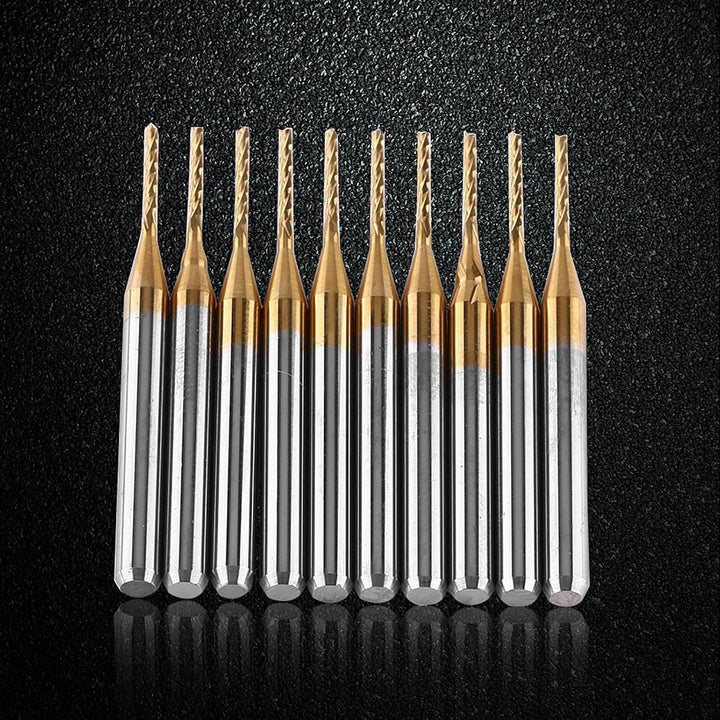 10 Stück Hartmetall CNC Fräser Set 1mm x 3.175mm Schaft Micro Spiral Fräser für PCB Gravur Holz Meta