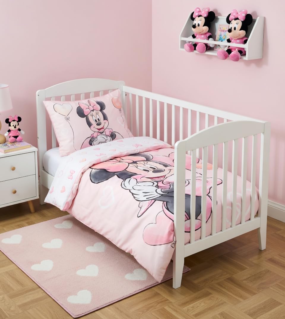 Jerry Fabrics Bettwäsche Minnie Balloon für Kinderbett oder Junior, 100 % Baumwolle, Bettbezug 100 x
