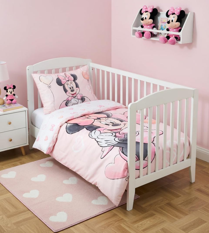 Jerry Fabrics Bettwäsche Minnie Balloon für Kinderbett oder Junior, 100 % Baumwolle, Bettbezug 100 x