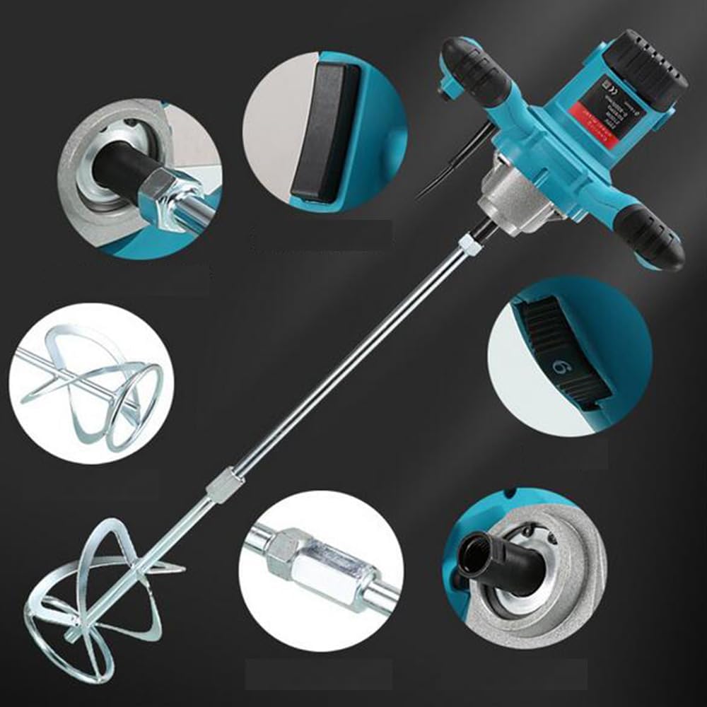 TABODD 2100W Rührwerk Mörtelrührer 220V, 800R/min 6 Stufen Handrührgeräte Mischer Rührer Rührgerät M