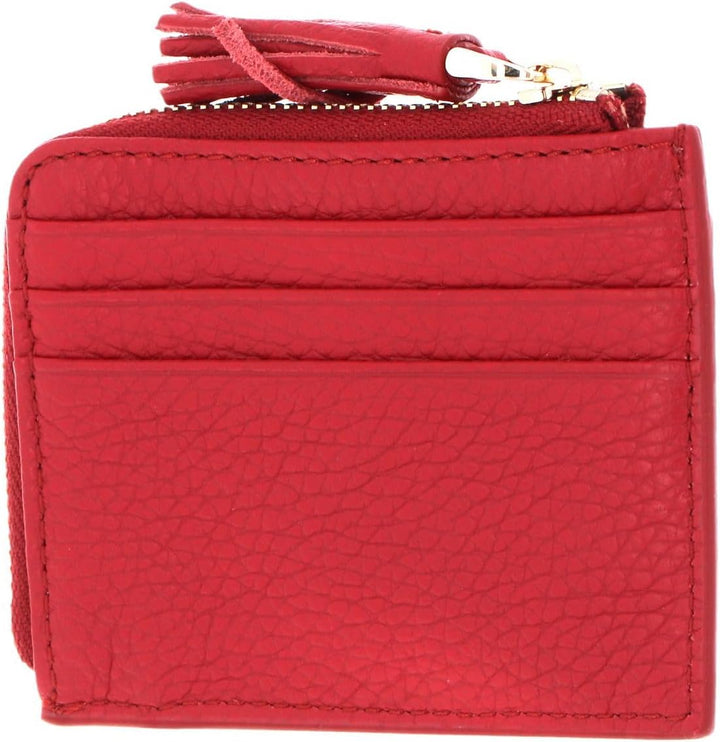 COCCINELLE Tassel Credit Card Holder Ruby
