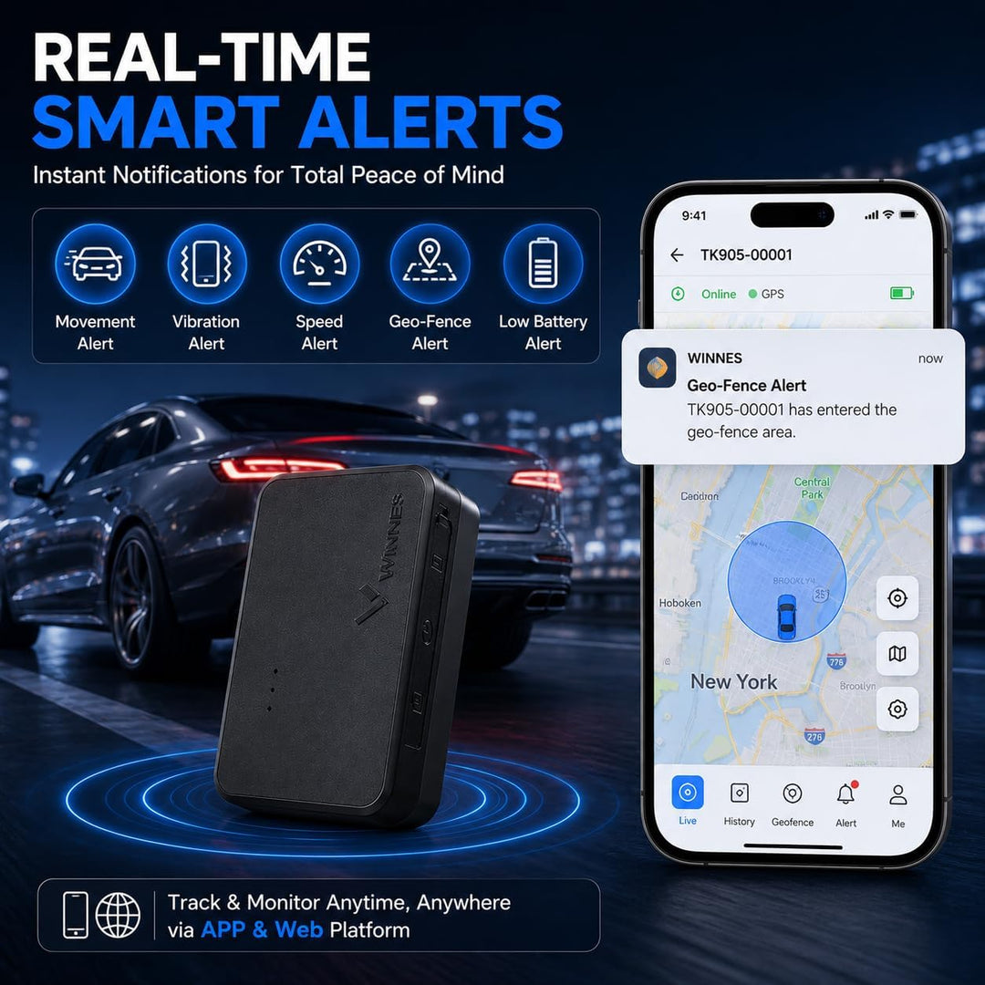 TKMARS Auto Mini GPS Tracker mit SIM, Echtzeit Ortung per APP, Magnetisch, 1500mAh Akku, GPS Sender