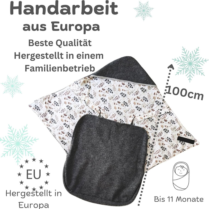 Swaddyl WOLLWALK Einschlagdecke Babyschale - Baby Fusssack - Maxi-Cosi Decke - Einschlagdecken für K