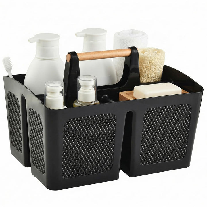 ALINK Portable Dusche Caddy Korb mit Fächern, Kunststoff geteilt Reinigung Caddy Organizer Storage T