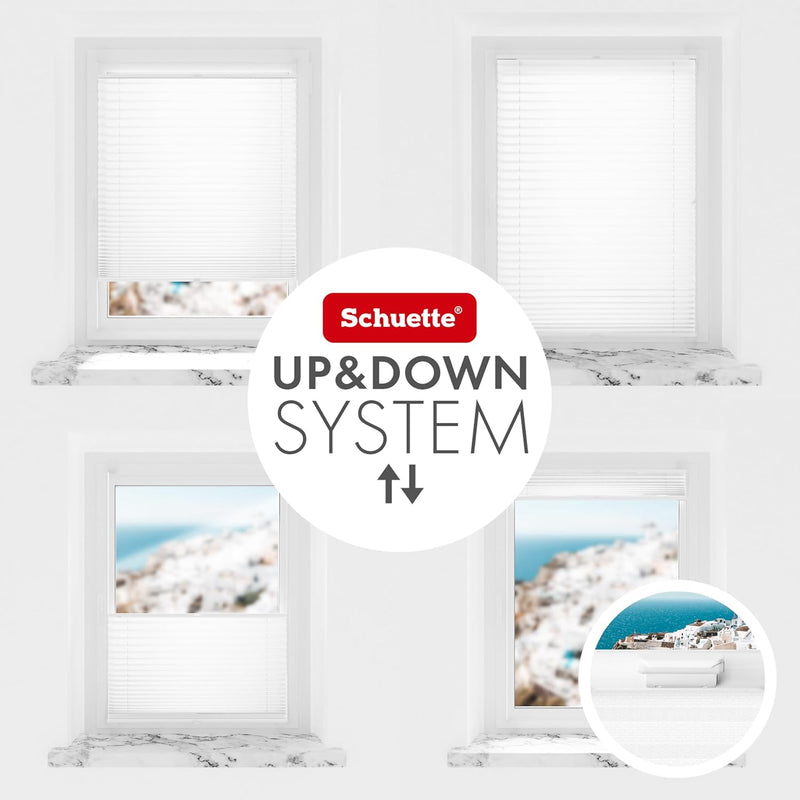 Schuette® Plissee ohne Bohren ● Premium Kollektion: White Day (Weiss) ● 80x130cm (Breite x Höhe) ● S