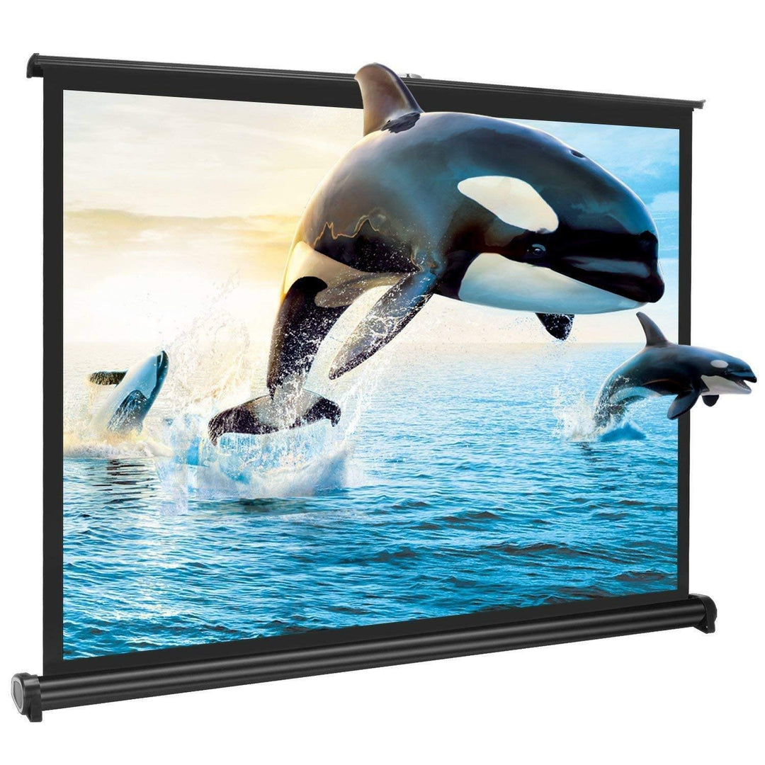 Yangers 50" Zoll Portabel Tragbare Beamer Leinwand Projektor Heimkino Rolloleinwand Tischleinwand mi