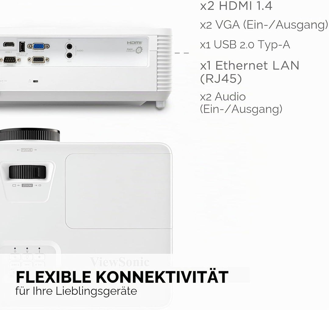 ViewSonic PA700X Beamer, 4500 ANSI Lumen, XGA 1024x768, Kontrastverhältnis 12.500:1, Bildgrösse bis