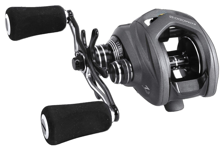 Okuma Komodo SS Baitcaster mit grossem Fassungsvermögen KDS-273LX Left Hand, 160yds-12lb Paddel, Gri