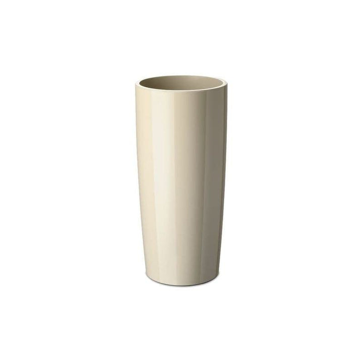 Floralo Teramo hoch Übertopf 25cm Durchmesser x 52cm hoch creme, hochglänzend, mit herausnehmbarem T