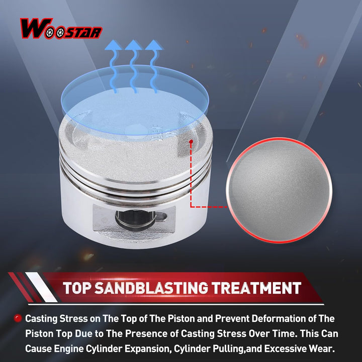WOOSTAR 57.4mm Kolbenring Ersatz für GY6 150ccm 157QMJ Motor Sunl Chinesisch ATV Quad Go Kart Moped