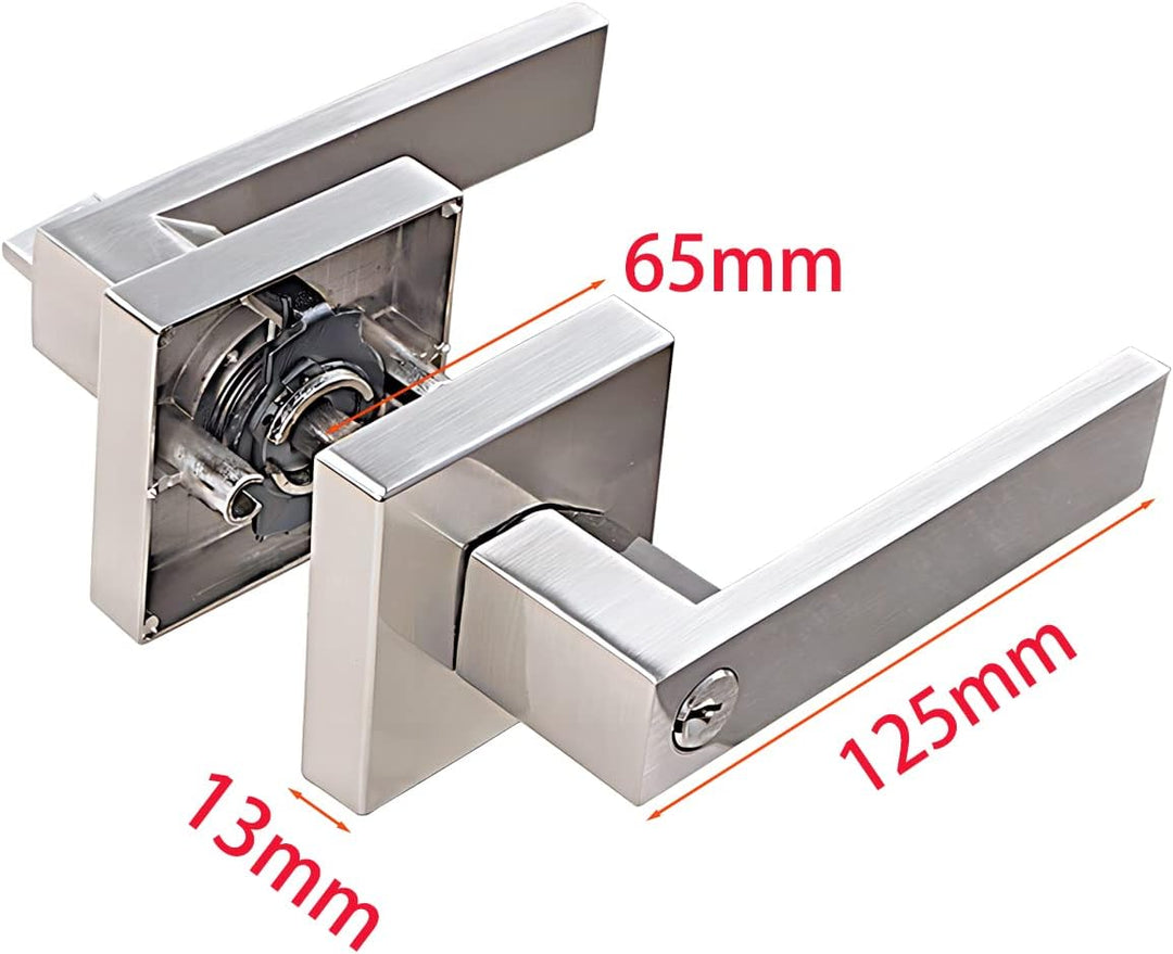 Qrity Türschloss Aluminiumlegierung Drückergarnitur Türdrückerfür für Schlafzimmer, Garderobe, Staur