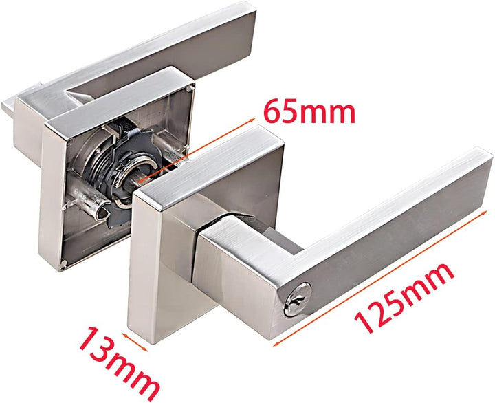 Qrity Türschloss Aluminiumlegierung Drückergarnitur Türdrückerfür für Schlafzimmer, Garderobe, Staur