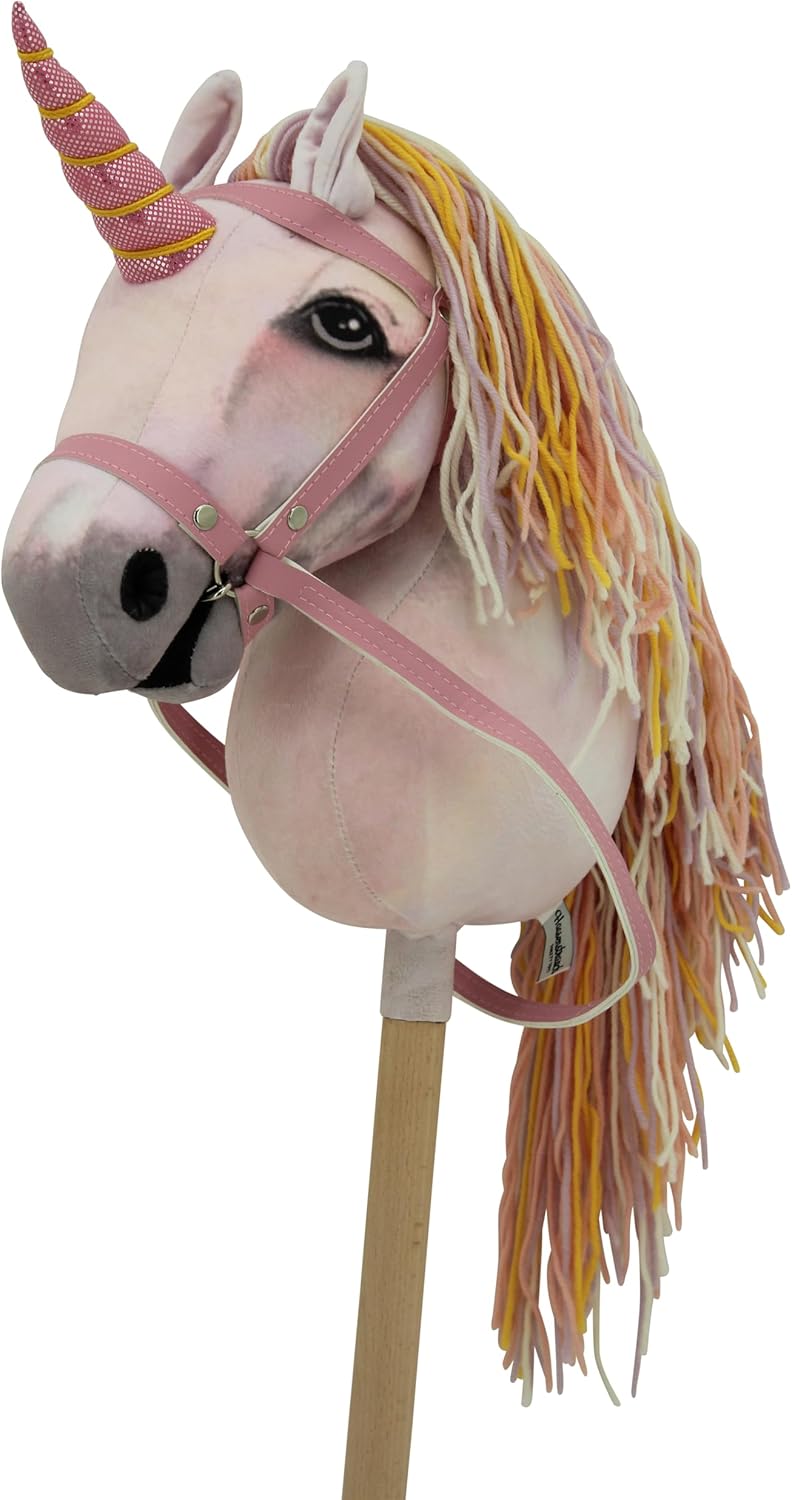 Sweety Toys 14514 Hobbyhorse Steckenpferd Einhorn ohne Rollen geeignet für Hobbyhorsing Turniere