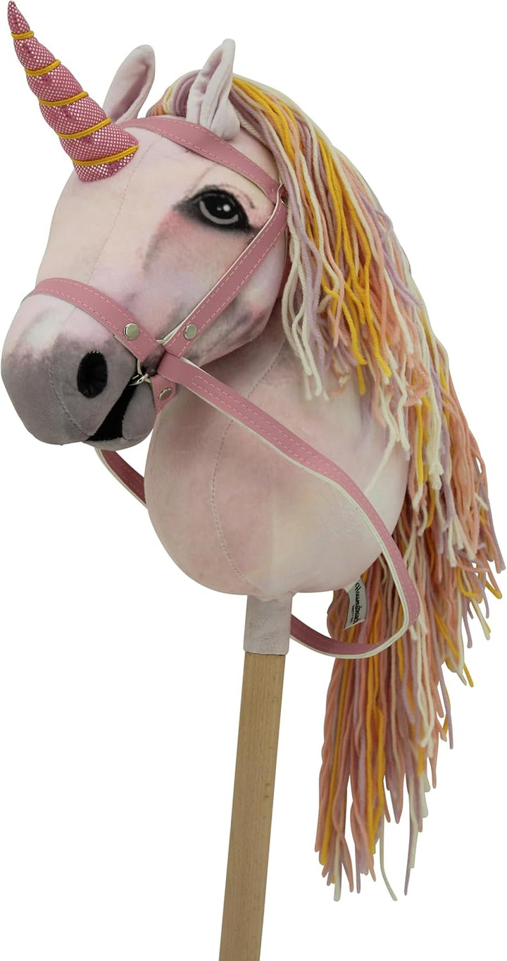 Sweety Toys 14514 Hobbyhorse Steckenpferd Einhorn ohne Rollen geeignet für Hobbyhorsing Turniere