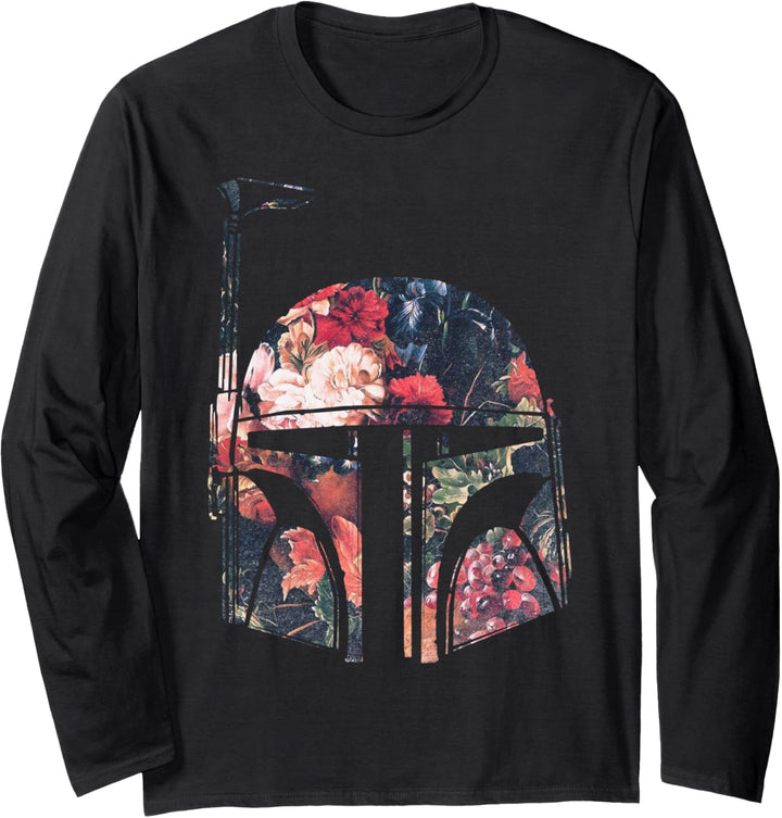Star Wars Boba Fett Floral Print Helmet Langarmshirt