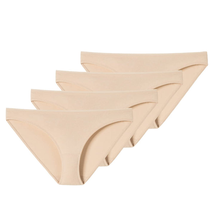 Schiesser Damen 2 PACK Mini Slip Bio Baumwolle - 95/5 Organic, 4 X Sand