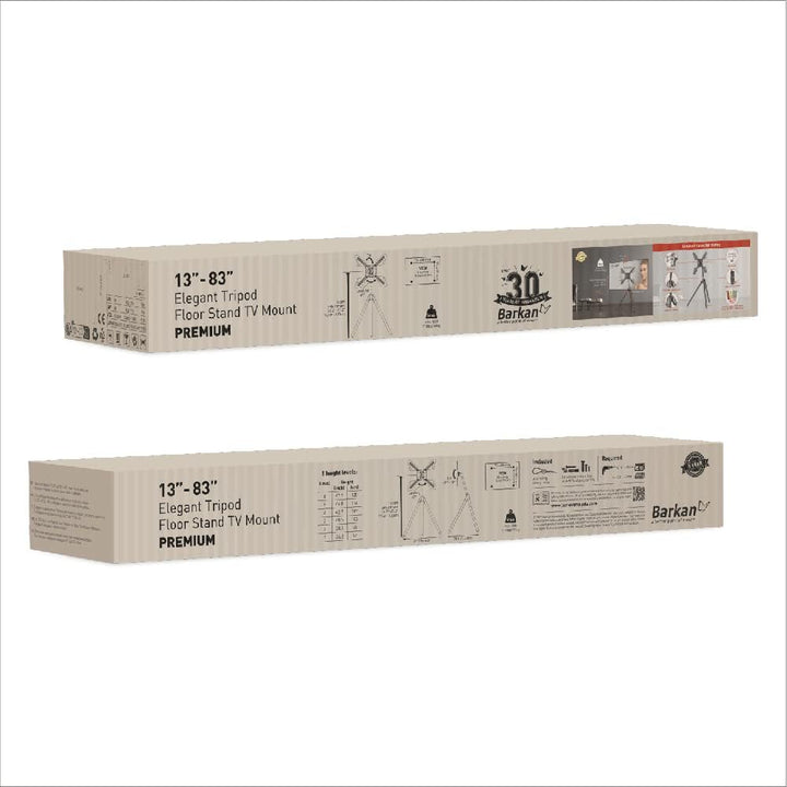 Barkan 13-83 Zoll Neigbare & Höhenverstellbar TV Bodenständer im Staffelei Design, hält bis 50Kg, 5