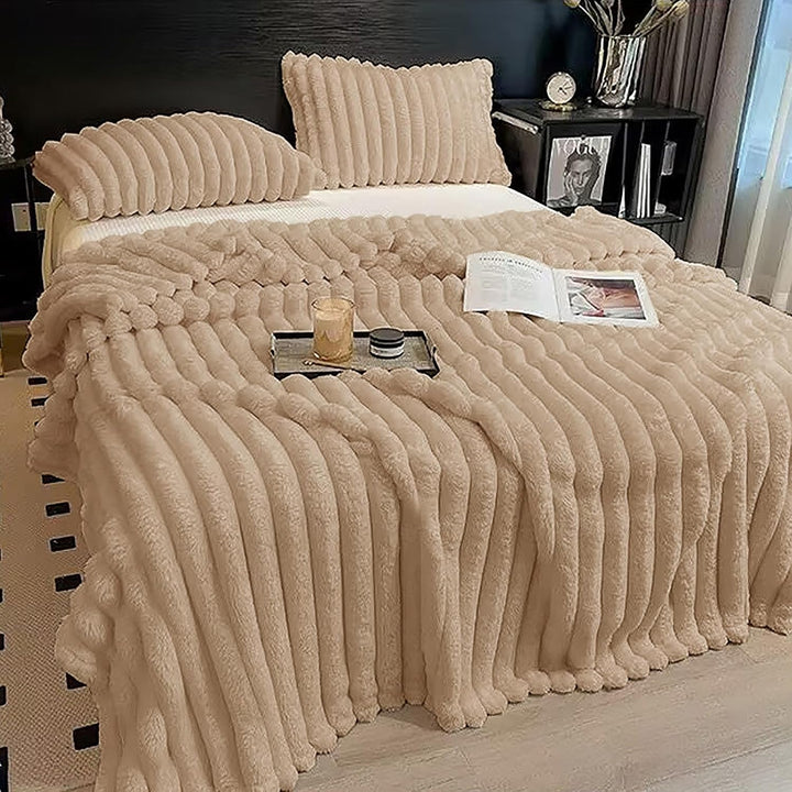 CALIYO Kuscheldecke Flauschig Decke Wohndecke Warme Cord-Fleece Wolldecke Dicke Sofadecke Couchdecke