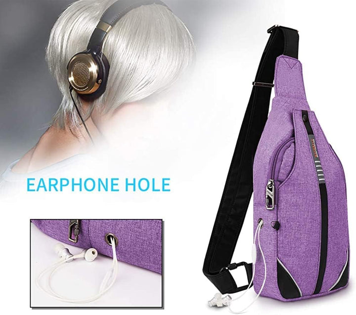 WATERFLY Anti-Diebstahl Sling Bag für Damen und Herren Brusttasche Hippie Crossbody Bag Multipurpose