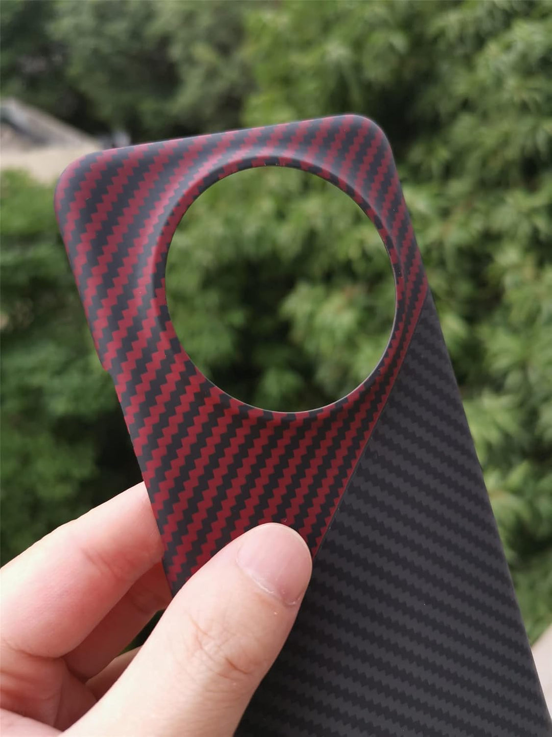Ultradünne und leichte Aramid-Kohlefaserschale für Honor Magic 5 pro Hülle (Rot Schwarz), Rot Schwar
