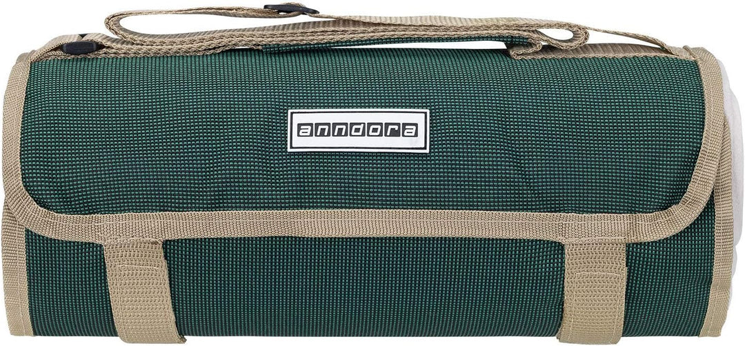 anndora Fleece Picknickdecke wasserdicht 125x150 cm - grün beige, Grün Beige