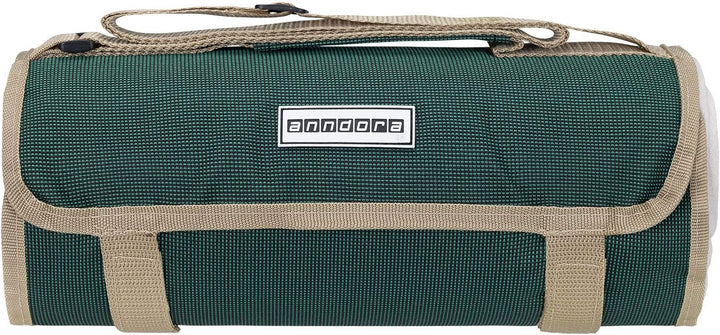 anndora Fleece Picknickdecke wasserdicht 125x150 cm - grün beige, Grün Beige