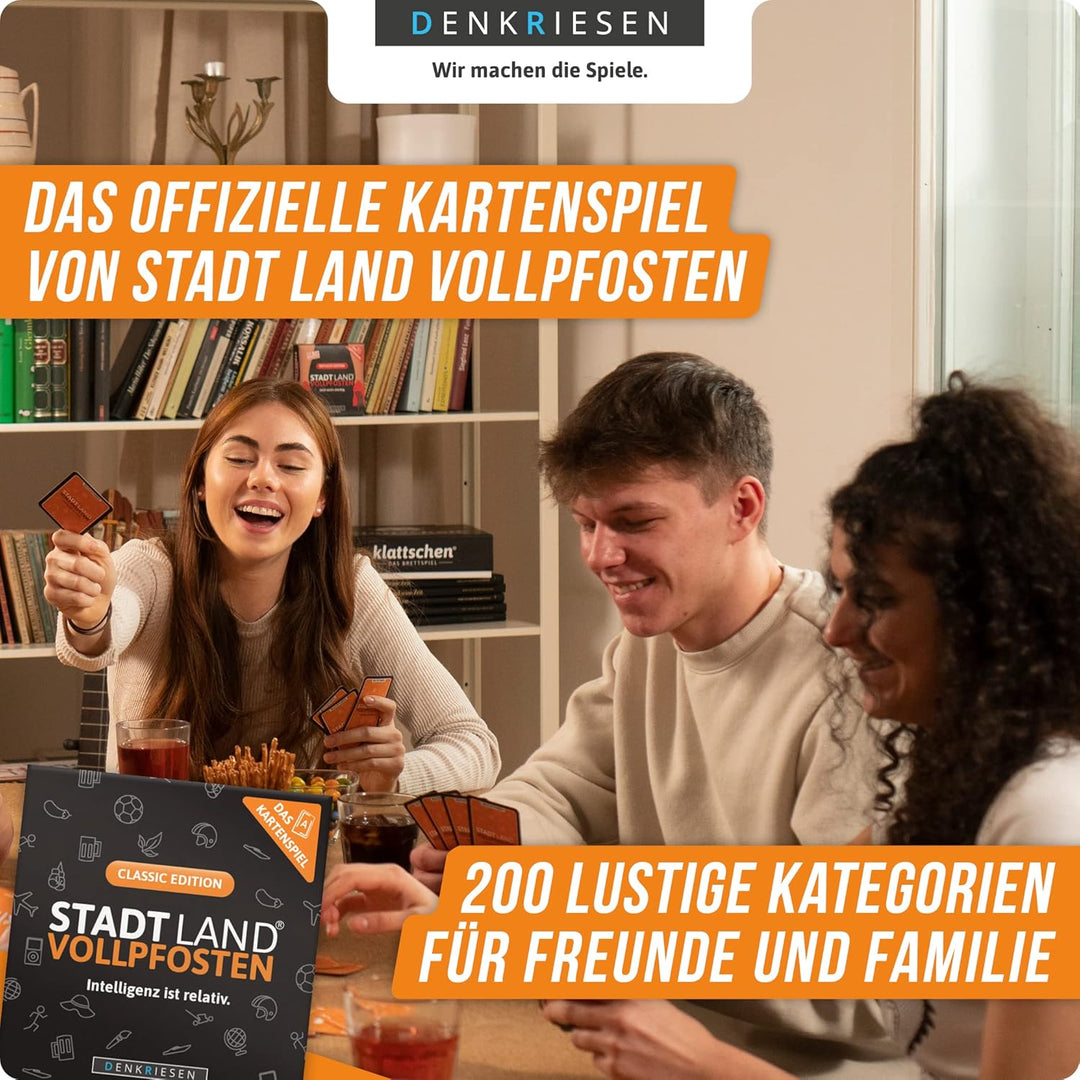DENKRIESEN Family Pack - JAMMERLAPPEN + Stadt-Land VOLLPFOSTEN Kartenspiel - Classic Edition | Famil