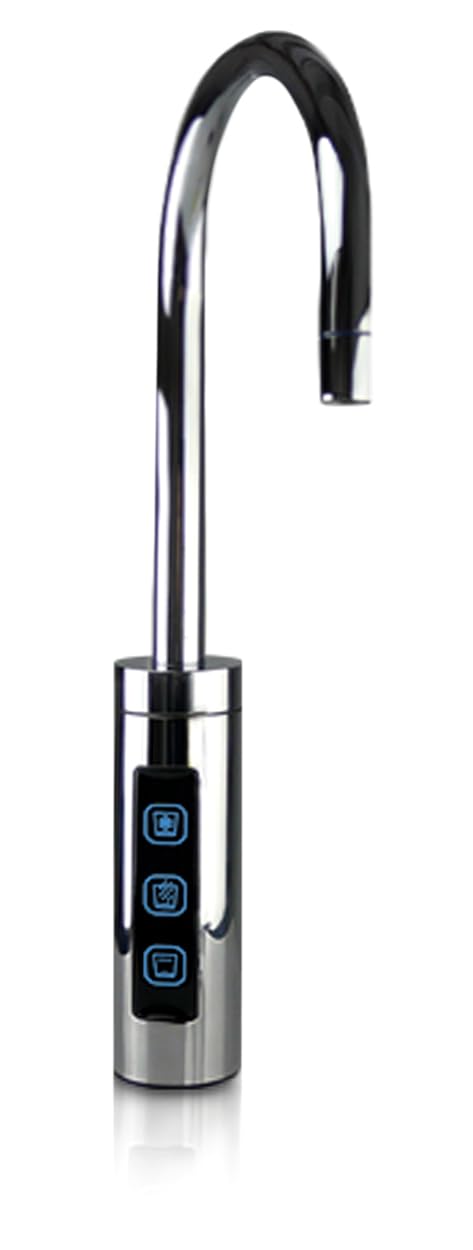 smardy blue 3-Wege-Sodaarmatur für Wasserbar "faya" – One-Touch Armatur mit LED-Beleuchtung, 360° dr