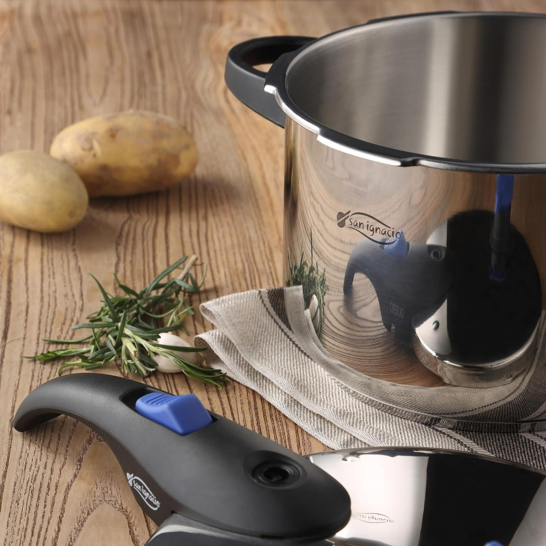 San Ignacio Q3705 Schnellkochtopf, 24 cm, 9 l, Edelstahl, Induktion, Duero