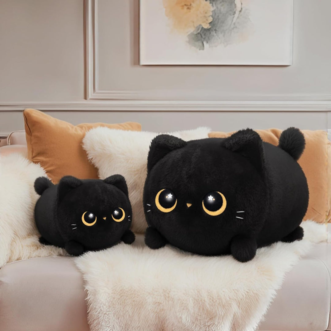 Mewaii Schwarze Katze Plüsch Niedliche Katze Plüschtier Weiches Kätzchen Plüsch Kuschelkissen Anime