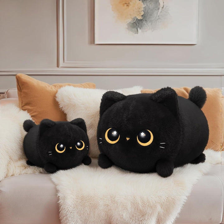 Mewaii Schwarze Katze Plüsch Niedliche Katze Plüschtier Weiches Kätzchen Plüsch Kuschelkissen Anime