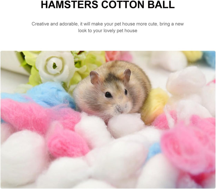 Sosoport Hamster Wattebausch 5Er Pack Bunte Baumwolle FüR Haustierbett Und KäFigfüLlung Warme Winter