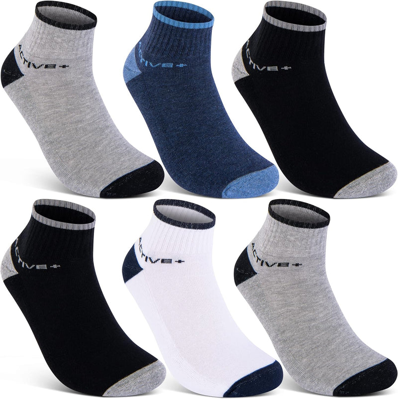 6 oder 12 Paar SPORT Sneaker Socken Herren Damen Sportsocken Frotteesohle Baumwolle 35-38 6 Paar | F