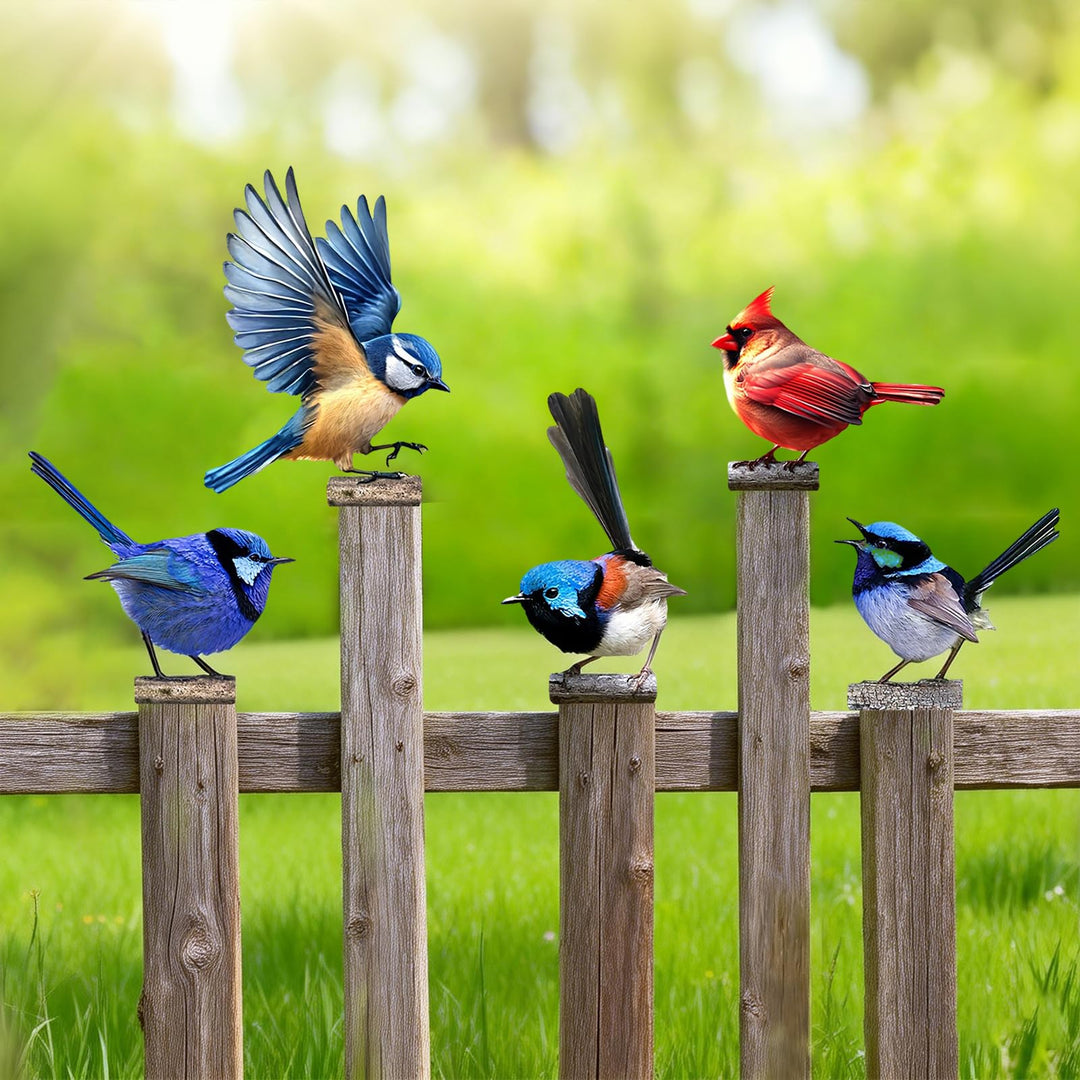 Gartendeko Bemalte Vogel 5 Stück Vögel Gartenstecker Deko Gartendeko Für Draussen Metall Bunt Bemalt