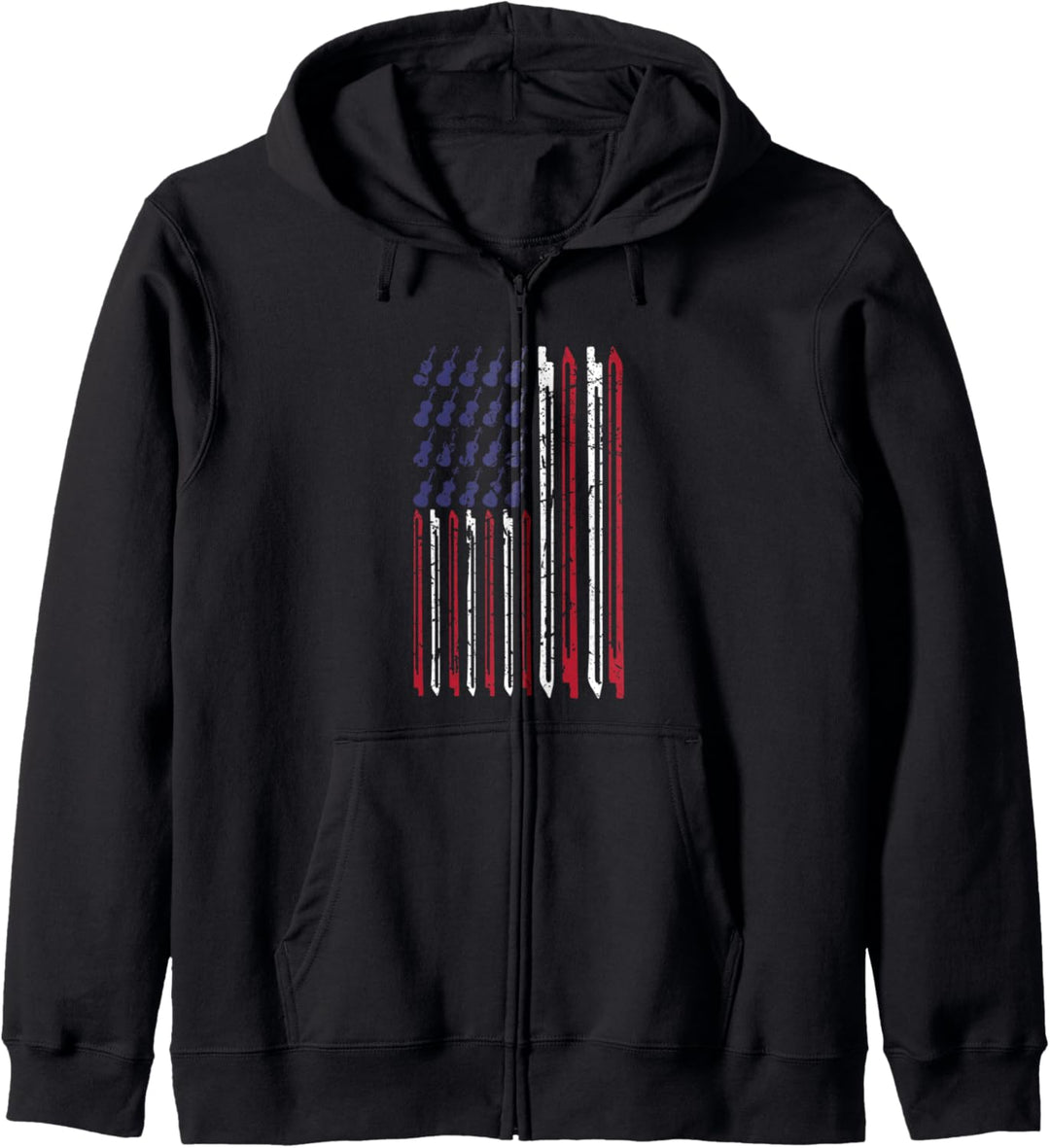Violinenbogen Musik Violinist USA Amerikanische Flagge Kapuzenjacke