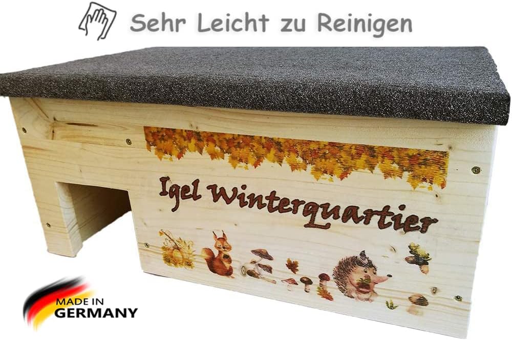 Nagerstore Igelhaus Igelhütte XXL mit Labyrintheingang Winterquartier Katzensicher Winterfest, Ficht