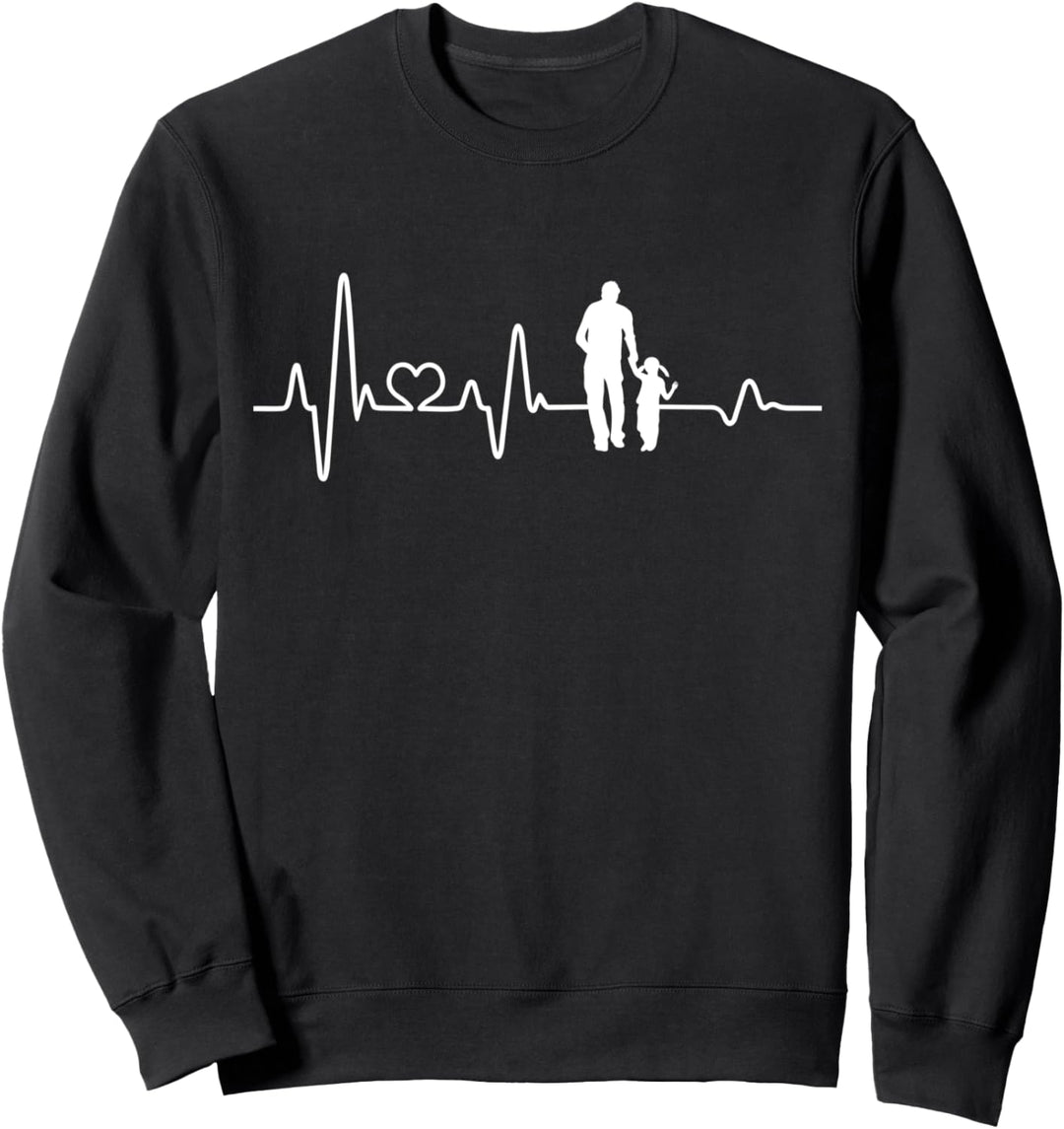 Vater und Tochter Papa Herzschlag Herz Liebe Partnerlook Sweatshirt