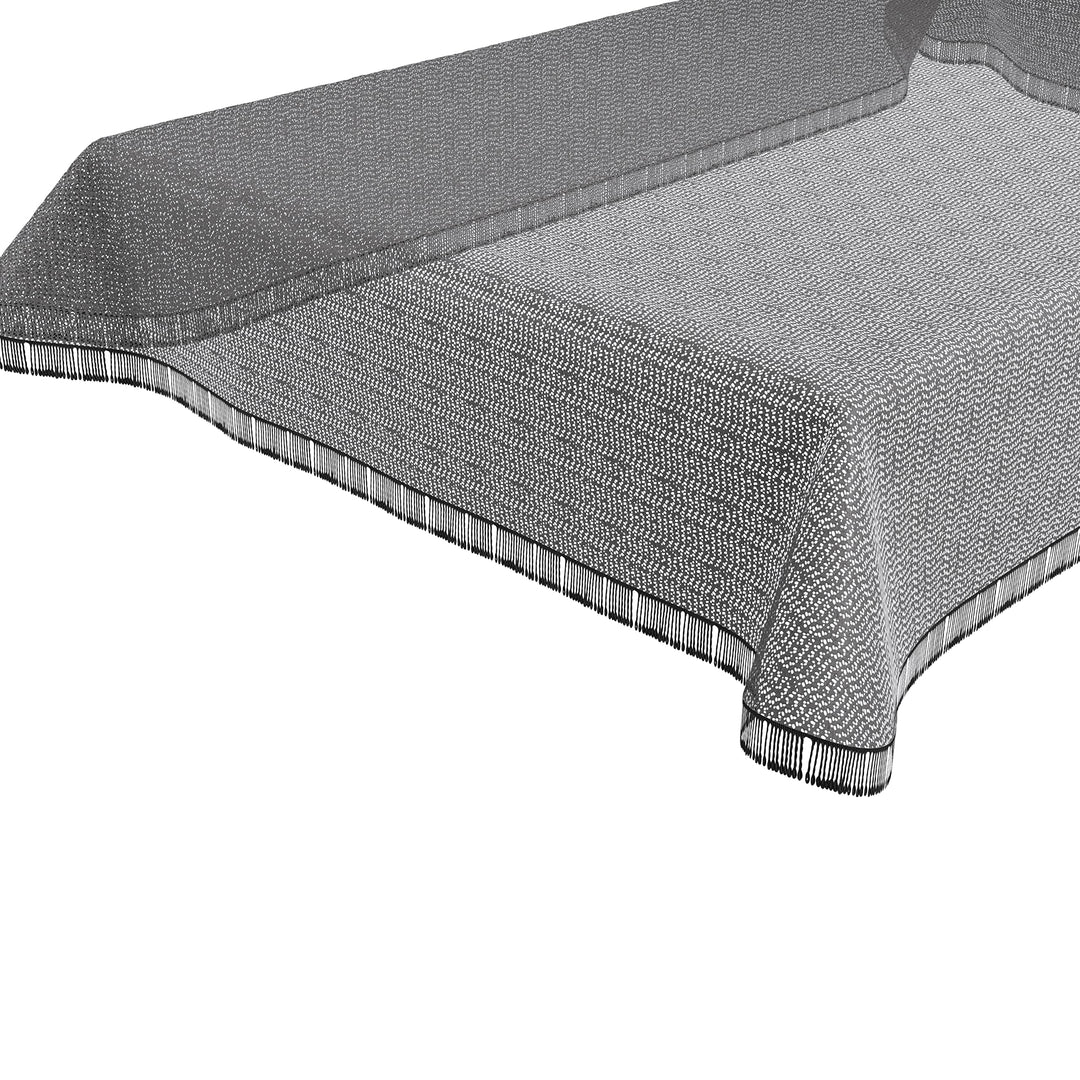 BEAUTEX Moa Weichschaum Tischdecke mit Fransen, Garten, Balkon, Terrasse, Camping - Eckig 130x220 cm