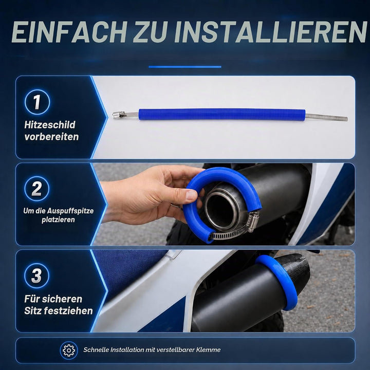 52 cm/20,47" Motorrad Auspuff Schutzring,Universeller Verstellbarer Auspuff Schutz Hitzeschutz Auspu