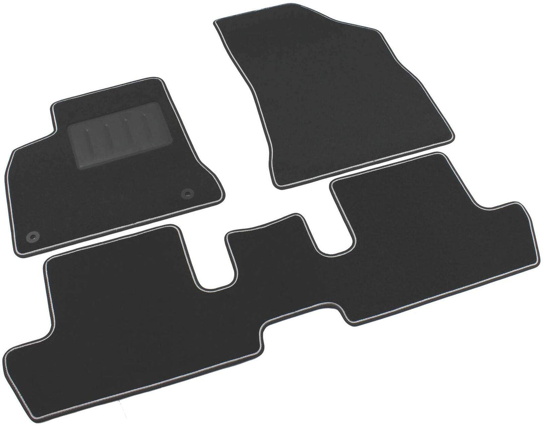 Das Teppich Auto, sprint03508, FuÃŸmatten Teppiche Schwarz rutschfest, verstärkter Rand, zweifarbig,