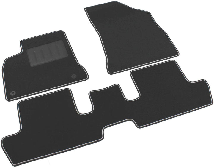 Das Teppich Auto, sprint03508, FuÃŸmatten Teppiche Schwarz rutschfest, verstärkter Rand, zweifarbig,