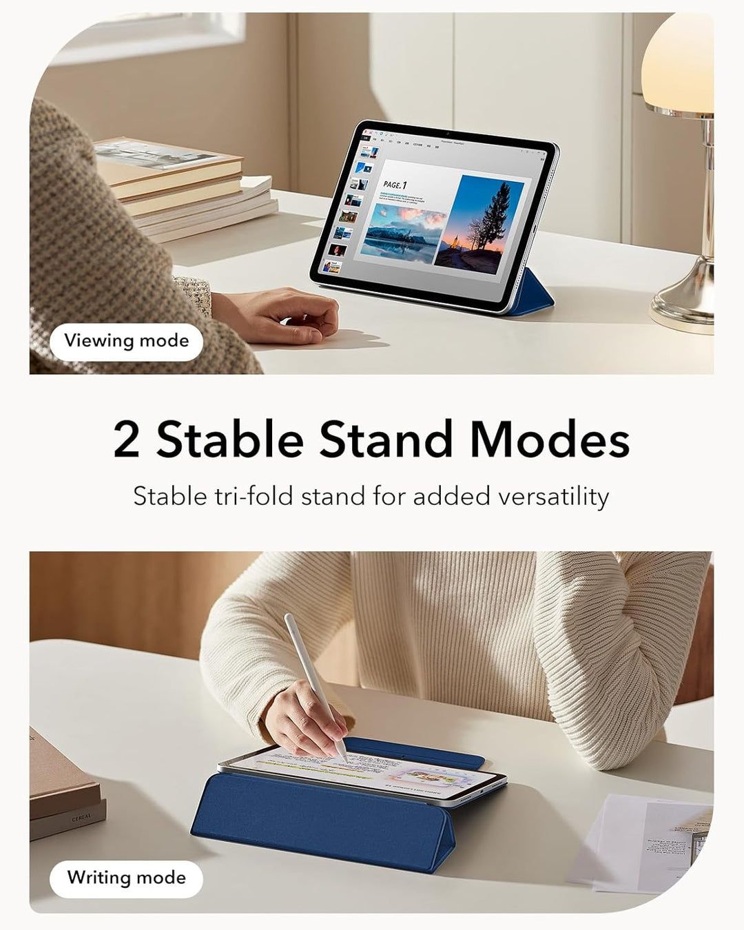 ESR Hülle für iPad Air 11 Zoll M2, iPad Air 6/5/4 (2024/2022/2020) 10,9 Zoll, Starke Magnetbefestigu