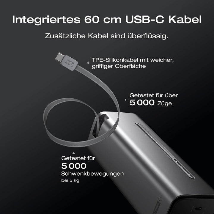 EcoFlow Powerbank 27650mAh 300W Max. Ausgang mit 140W Kabel, 140W Laptop Power Bank 4 USB C Tragbare