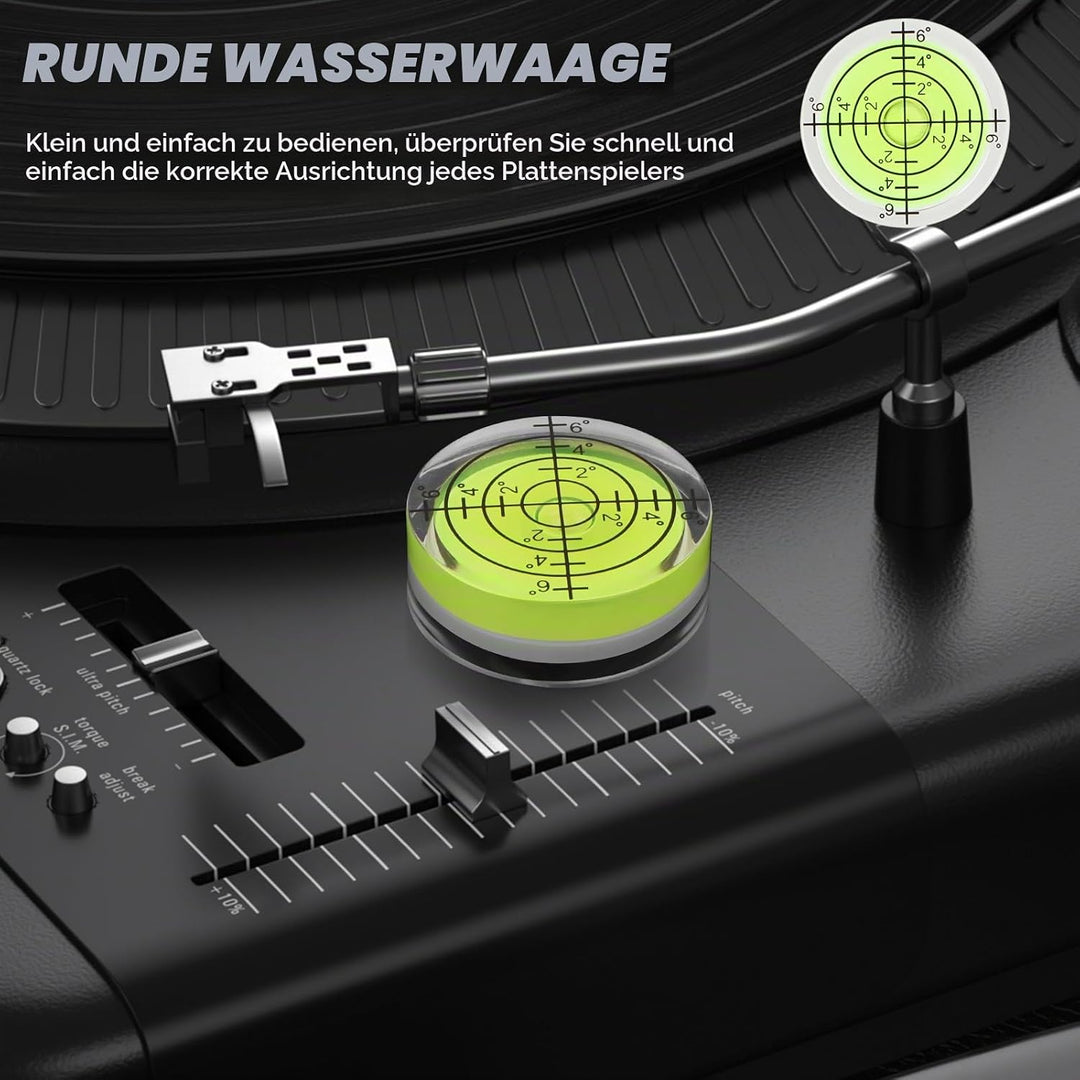 4PCS Justier und Einstellungsset zur Plattenspieler, mit Digitaler Tonarmwaage Digitale Turntable, A