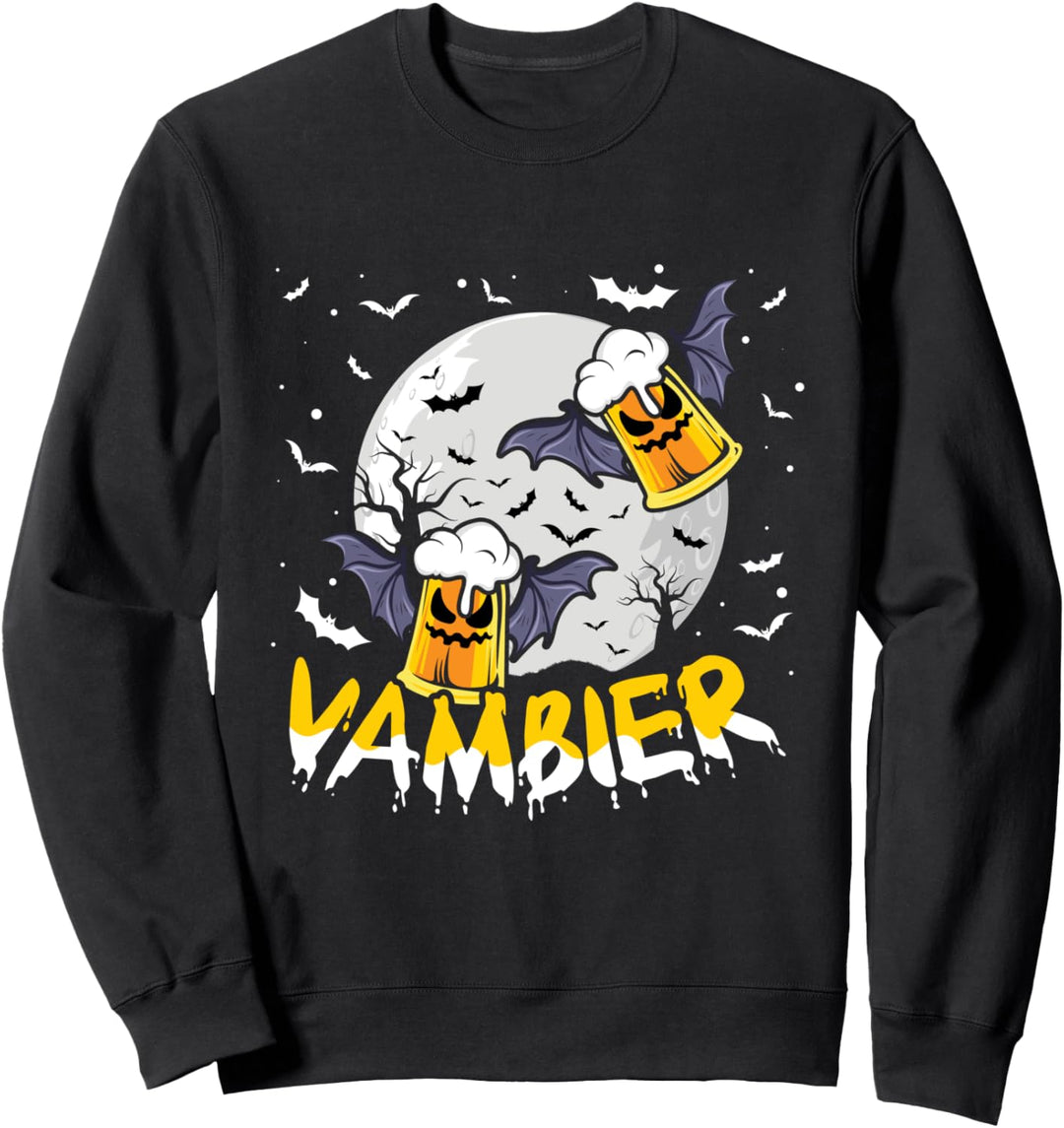 Vambier Bier Vampir Fledermaus Lustiges Kostüm Halloween Sweatshirt