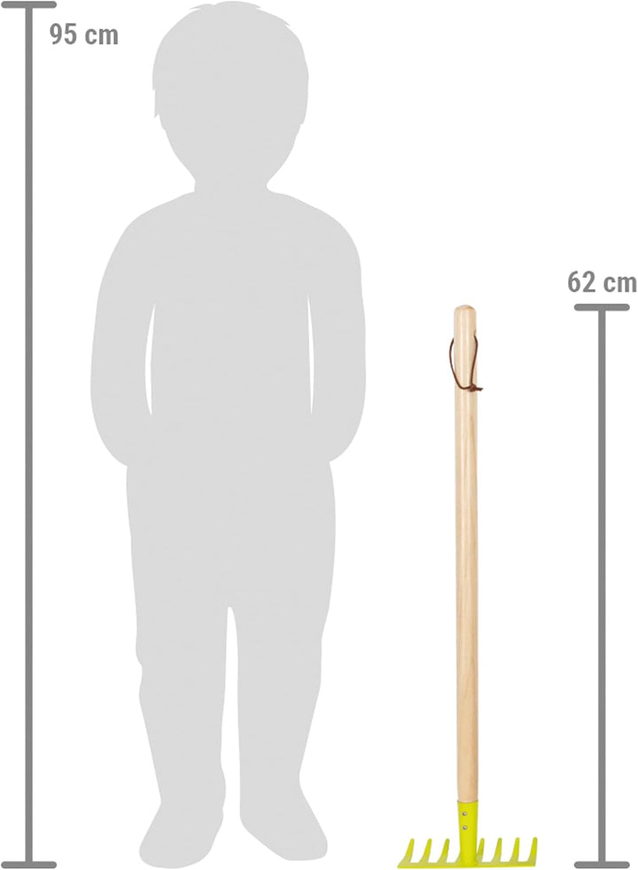 small foot Harken, 6er-Set, grün aus Holz und Metall, kindgerechtes Gartenwerkzeug für Kinder ab 3 J
