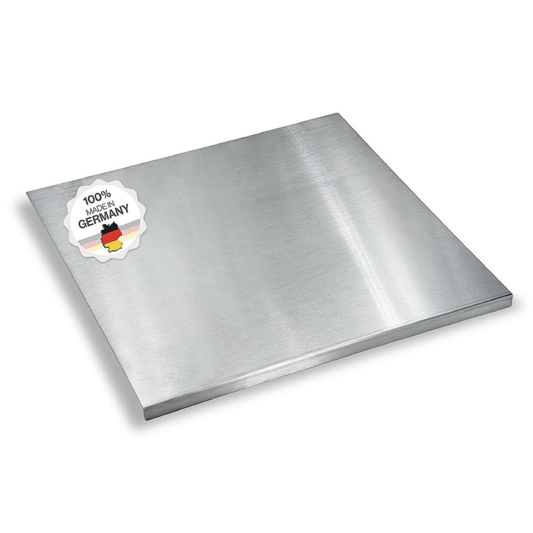 Arbeitsplatte Knetbrett Edelstahl [50x50 cm] - Für Kneten, Schneiden & Backen - Küchenplatte mit Ans